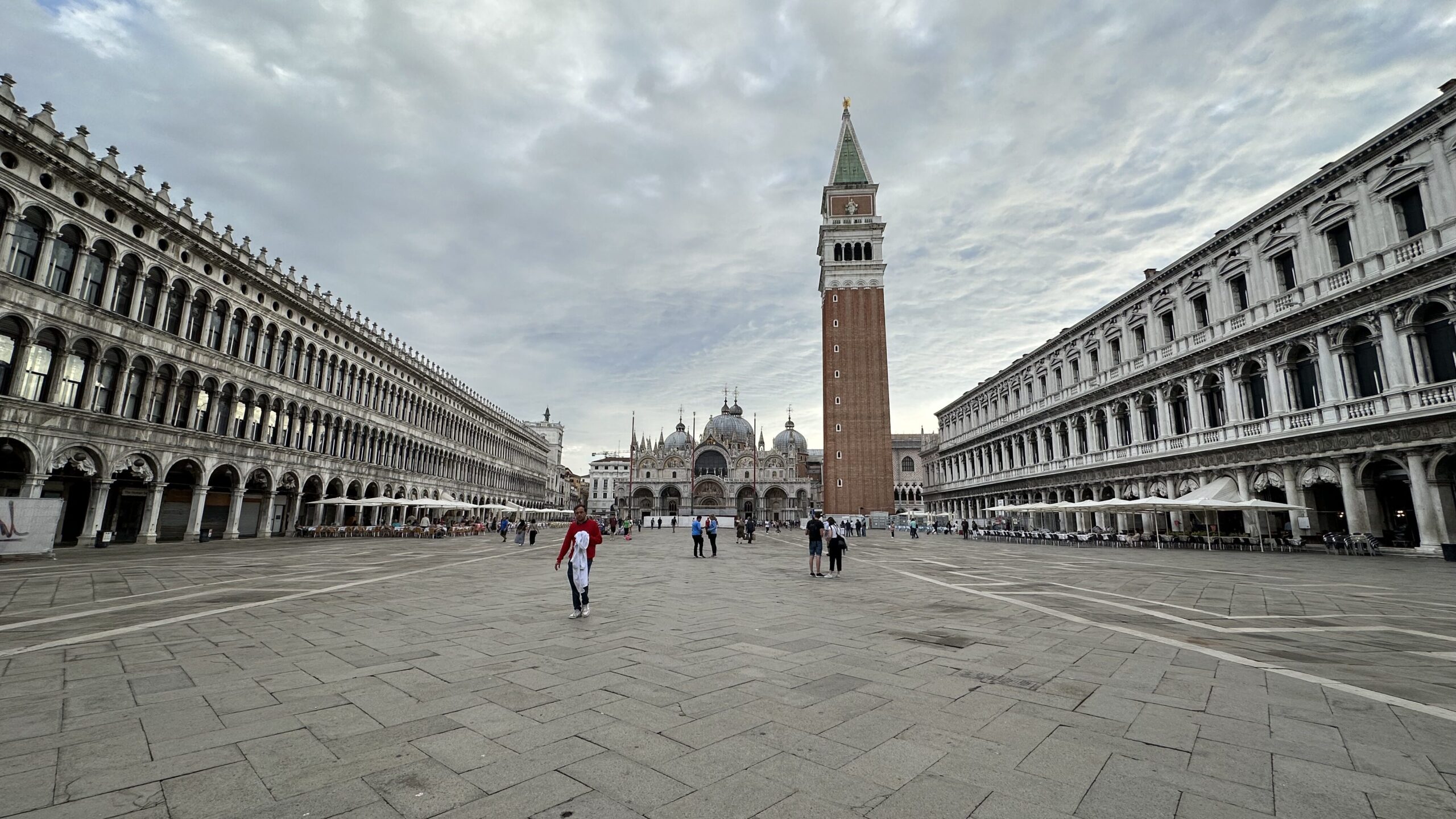 Early-morning view of Piazza San Marco in Venice minus the usual crowds