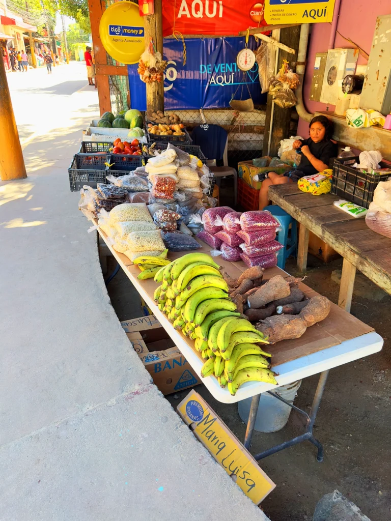 Outdoon market in Coxen Hole, Honduras