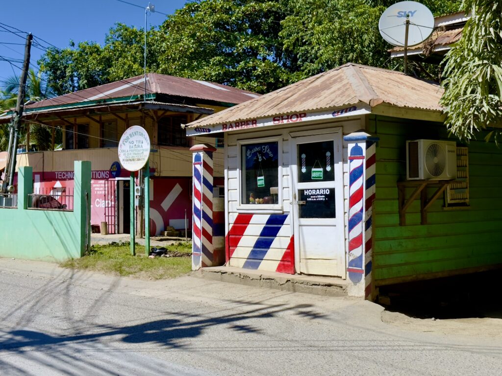 One of the many barbershops in town.