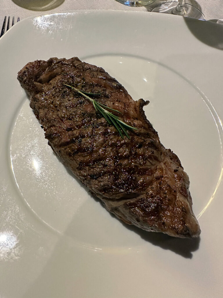 A succulent rib-eye. My go-to steak at the crown grill.
