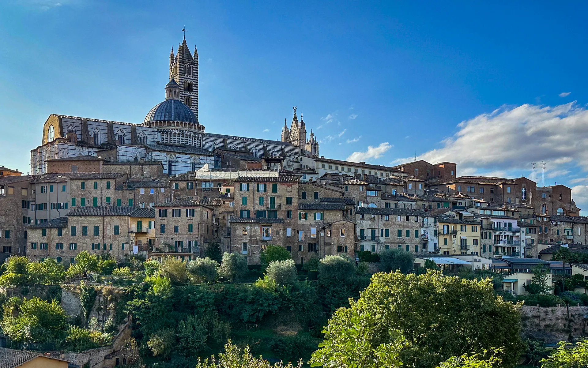 Siena historic centre climbing the hillside beneath the Duomo di Siena