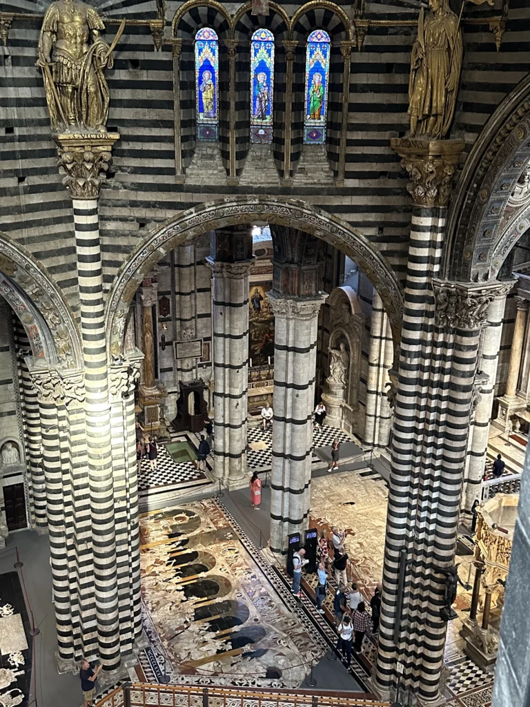 Floors of the Duomo di Siena seen from above.