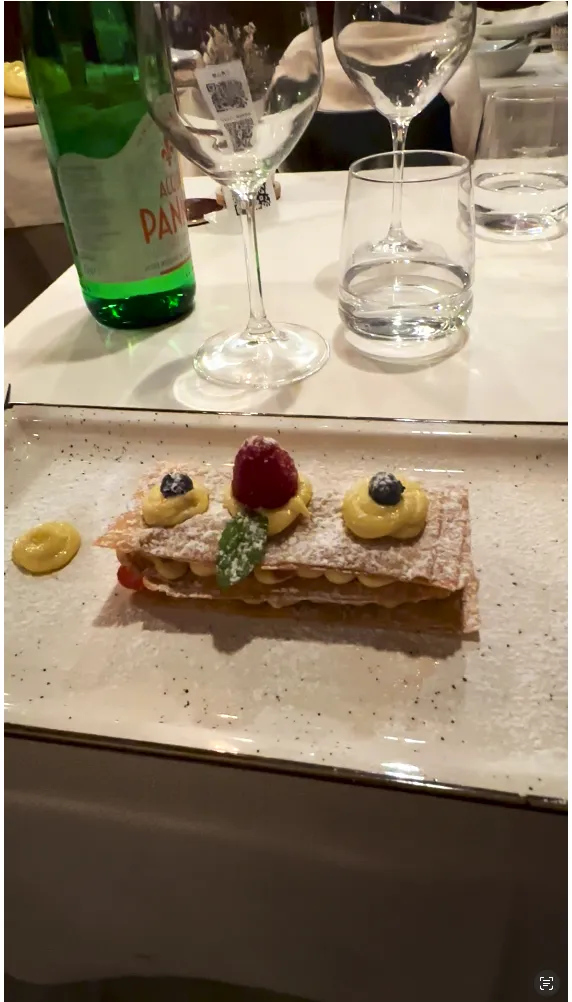 handmade Mille-Feuille pastry at Antica Trattoria Poste Vecie