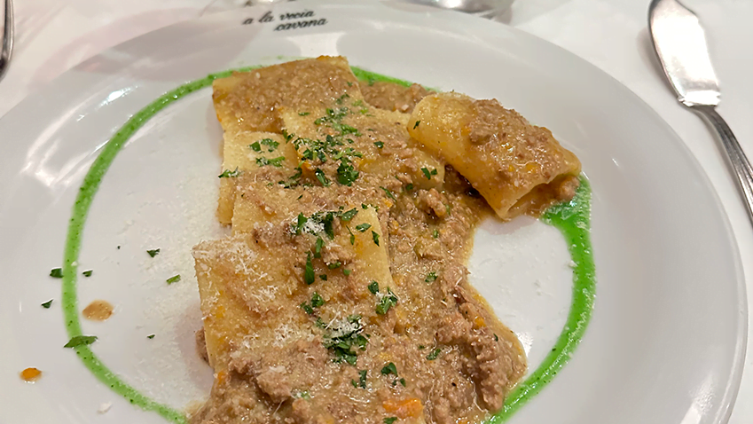 Ristorante Vecia Cavàna serves this amazing pasta dish with wild duck ragù