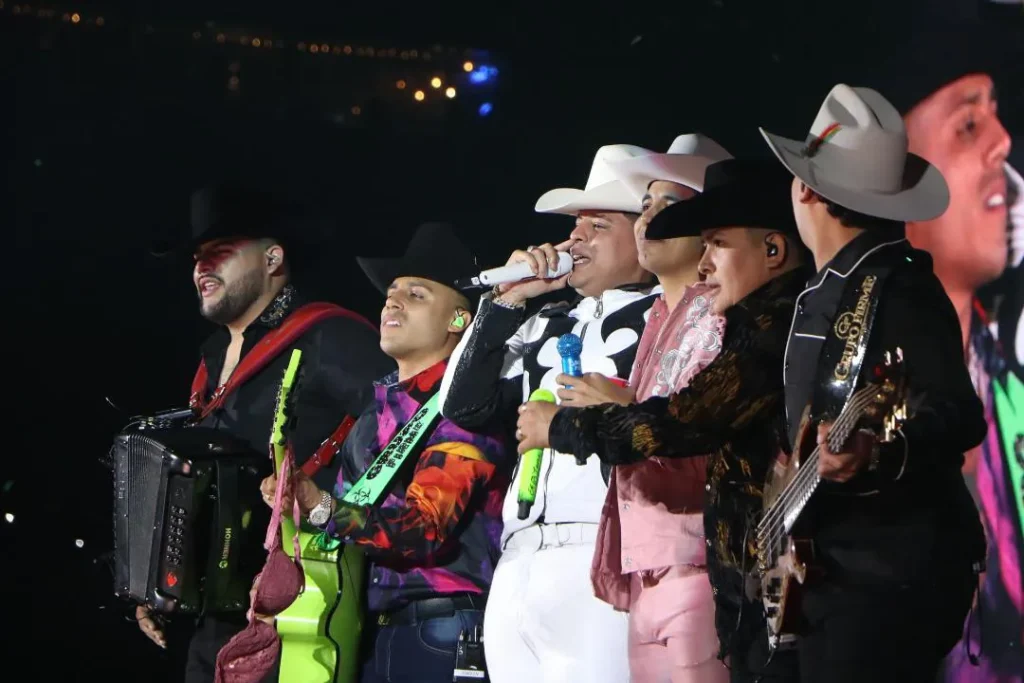 Grupo Firme performing live on stage at Palenque Feria San Marcos in Aguascalientes Mexico