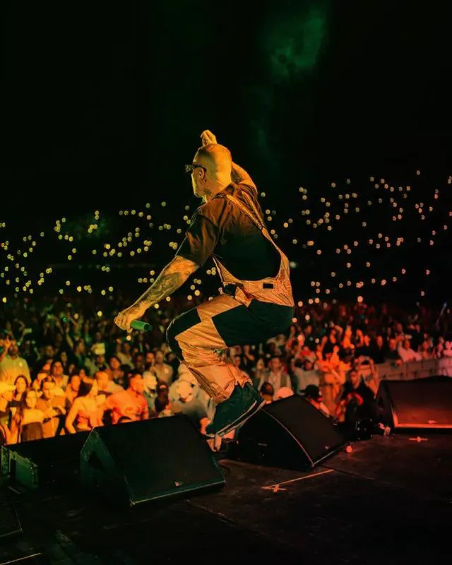 J Balvin performing live on stage at Feria San Marcos in Aguascalientes Mexico
